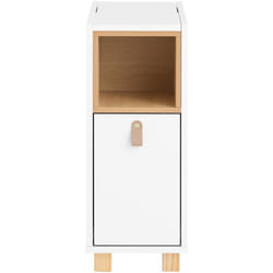 SoBuy Tavolino da Salotto, Comodino, Mobiletto Portaoggetti, Cassettiera Stretta, Bianco, 24x60x60cm FBT161-WN
