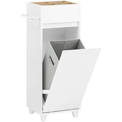 Mobile porta biancheria per bagno Portabiancheria con 4 piccoli vani aperti e 1 cesto biancheria sporca Bianco L35P30A90cm BZR159-W - Sobuy
