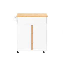 SoBuy Carrello multiuso Scaffale da cucina credenza soggiorno con armadietto e casseto 74x40x85cm FKW125-WN