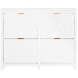 Scarpiera Slim da Ingresso con 4 ante e 8 scomparti Salvaspazio Bianco 104x23x82cm FSR186-W - Sobuy