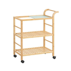 Carrello da cucina con route Mobile angolare cucina 65x35x80 cm in bambù carbonizzato SVW24-N - Sobuy