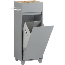 Mobile porta biancheria per bagno Portabiancheria con 4 piccoli vani aperti e 1 cesto biancheria sporca L35P30A90cm Grigio BZR159-DG - Sobuy