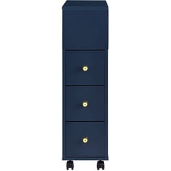 Carrellino Salvaspazio con 3 cassetti Carrello Cucino Organizzatore Bagno Mobiletto Bagno Blu 23x65x83cm BZR195-B - Sobuy