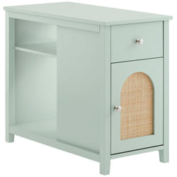 SoBuy Comodino con cassetto Tavolino divano Tavolino stretto da soggiorno Verde 35x70x60 cm FBT159-GR