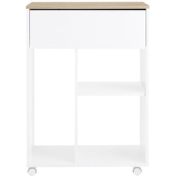Sobuy - Carrello da ufficio Carrello Portaoggetti con Cassetto Tavolino stampante 63x42x88cm ASK10-WN