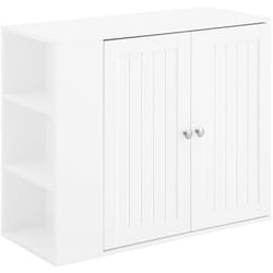 Sobuy - Armadietto pensile da bagno Mobile da parete per il cucina con 2 ante e 3 scomparti laterali Bianco L75P30A60 cm BZR188-W