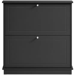 Scarpiera Slim con 2 ante e 2 ripiani Salvaspazio Nero 76x18x79cm FSR99-SCH - Sobuy