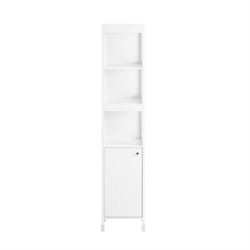 SoBuy Mobiletto da Bagno Salvaspazio Colonna Bagno Bianco 30x30x144cm BZR187-W