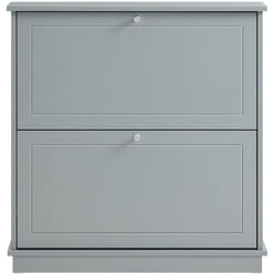 Scarpiera Slim con 2 ante e 2 ripiani Salvaspazio Grigio 76x19x79cm FSR99-HG - Sobuy