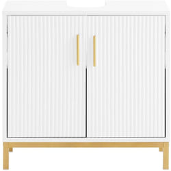 Mobile sottolavabo con ante Mobile bagno Mobile base Bianco 60x30x59cm BZR179-W - Sobuy