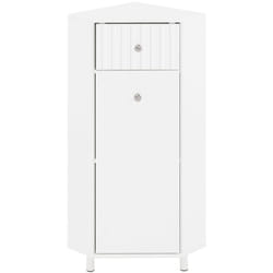 Sobuy - Mobiletto da Bagno con 1 Anta, Armadietto Salvaspazio per Bagno, Mobile Stretto, Bianco, 44x31x80 cm BZR194-W