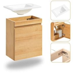 Sobuy - Mobili da bagno sospeso Mobile lavabo con 1 anta Naturale 41x25x52cm BZR169-N
