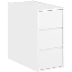 Sobuy - Comodino letto con 3 cassetti Tavolino da divano Tavolino stretto telefono Bianco 30x60x60 cm FBT144-W