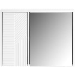 Sobuy - Armadietto pensile per Bagno con specchio Mobiletto Bagno Pensile Mobilletto Bagno Parete Bianco 60x15x46cm BZR153-W