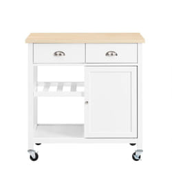 Credenza con ruote con piano in legno 87x51x89cm FKW62-II-WN - Sobuy