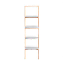 Libreria multifunzionale Scaffale a scala con 4 ripiani Scaffale da parete Portaoggetti salvaspazio Grigio 44x39x169 cm HSTR02-K-HG - Sobuy