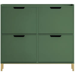 Scarpiera con 4 ribalte Portascarpe salvaspazio Regolabili Verde Scuro L100xP19xA90cm FSR100-SY - Sobuy