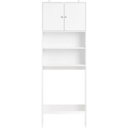 Scaffale per bagno con armadio Mensole bagno Armadio per lavatrice Armadio sovrastruttura Bianco 65x20x182cm BZR165-W - Sobuy
