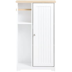 Comò da bagno con portacarta igienica Mobiletto Armadietto da bagno Bianco 50x21x86cm BZR189-W - Sobuy