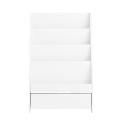 Libreria montessoriana per Bambini Scaffale portagiochi con un cassetto Portariviste libreria bambini Bianco 60x30x93cm KMB112-W - Sobuy