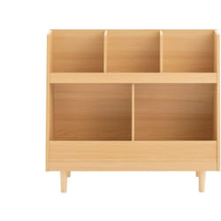 Libreria montessoriana per Bambini Scaffale portagiochi Portariviste Colore Naturale 87x37x78cm KMB111-N - Sobuy