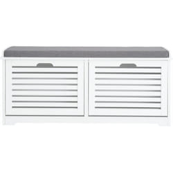 Scarpiera Panca Scarpiera Portascarpe Con Seduta Bianco 110x30x49cm FSR184-W - Sobuy