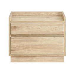 SoBuy Comodino per letto con 2 cassetti Tavolino stretto Tavolo telefono Naturale 50x40x40cm FBT153-N