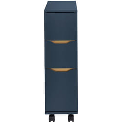 SoBuy Carrellino Salvaspazio con 3 cassetti Carrello Cucina Organizzatore Bagno Mobiletto Bagno Colore Blu 20x60x70 cm BZR191-B