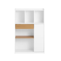 Sobuy - Libreria Multiuso con 5 Cubi Portaoggetti, Scaffale Salvaspazio L72P30A110cm STR11-WN