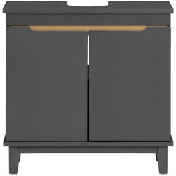 Sobuy - Mobile sottolavabo con 2 ante senza lavandino Mobile Mobiletto per lavandino bagno Grigio, 60x30x59cm, BZR113-DG