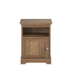 SoBuy Comodino letto con 1 anta Tavolino stretto telefono Comodino vintage marrone 45x40x59cm FBT151-BR