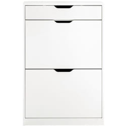 Scarpiera ribaltabile Scarpiera a 2 ribalte e un cassetto Portascarpe salvaspazio Slim, Bianco 60x30x90cm FSR180-W - Sobuy