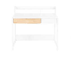 Sobuy - Scrivania con 2 cassetti Scrivania per cameretta da ragazzi Scrivania Scaffale Tavolo Bianco 100x59x95cm FWT106-W