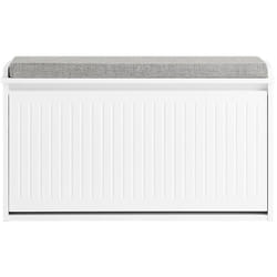 Scarpiera da Ingresso Scarpiera con ribalta Cassapanca Portascarpe con cuscino, L62xP25xA46cm FSR98-W - Sobuy