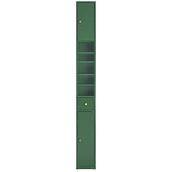 Sobuy - Armadio Colonna bagno, Mobile bagno alto con 2 Ante e 1 cassetto altezza: 180 cm Verde BZR34-SY
