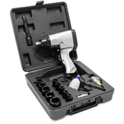 Avvitatore pneumatico a pistola con accessori 320 Nm, rotazione a impulsi, ¼″ per compressore - Wiltec