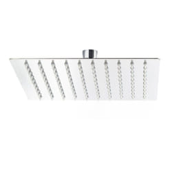 Soffione doccia quadrato 20x20cm effetto pioggia in acciaio inossidabile - Wiltec