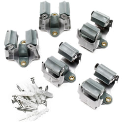 Ganci portascope a muro set 5 pezzi Supporto a parete scope mop mazze acciaio