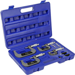 Wiltec - Set micrometro di 4 pz. campo di misura 0-100 mm vite micrometrica esterna