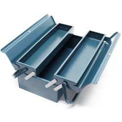 Cassetta portautensili in acciaio 420 x 200 x 160 mm con 3 scomparti e maniglia