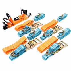 Il set è composto da 4 cinghie con cricchetto per trasportare l'auto Le cinghie sono realizzate in poliestere resistente. La ...