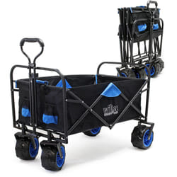 Carretto a mano pieghevole, max 100 kg, tessuto impermeabile nero-blu, carrello - Wiltec