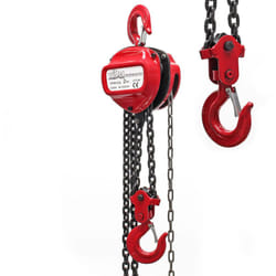Wiltec - Paranco a catena manuale, max 2000 kg, con catena di 3 m, sollevamento di 2,5 m per carichi pesanti