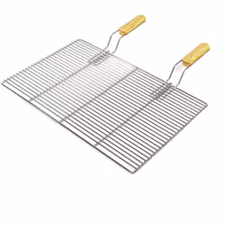 Robusta griglia da grill in pregiato acciaio inox con maniglie La griglia universale rettangolare misura 54 x 34 cm Griglia c ...