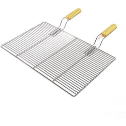 Griglia rettangolare per bbq 54x34 cm In acciaio inox con manici Per grill a gas, a sfera ecc