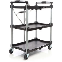 Carrello pieghevole multiuso con 3 piani Fino a 120 kg Per officina, ufficio, gastronomia - Wiltec