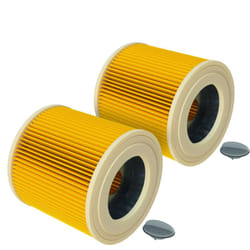 Vhbw - 2x filtro a pieghe piatte compatibile con Dewalt D27900, D27901, D27902, D27902M aspirapolvere - giallo