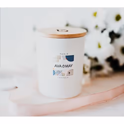 AVA & MAY CA-PA-200 bougie en cire Cylindre Bergamote, Jasmin, Rose Blanc, Bois 1 pièce(s)