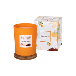 AVA & MAY CA-SI-180 bougie en cire Cylindre Orange Orange, Blanc, Bois 1 pièce(s)