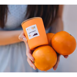 AVA & MAY CA-SI-180 bougie en cire Cylindre Orange Orange, Blanc, Bois 1 pièce(s)